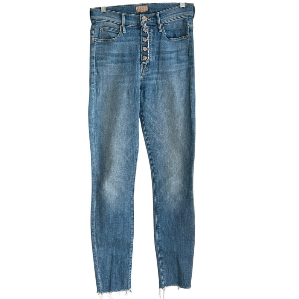MOTHER The Fly Cut Stunner Ankle Fray Jean - Light Wash Denim - Size 24 - Picture 4 of 13